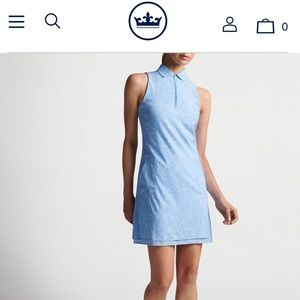 Peter Millar Women’s Carner Sport Dress: Size Large Blue Palm Tennis & Golf